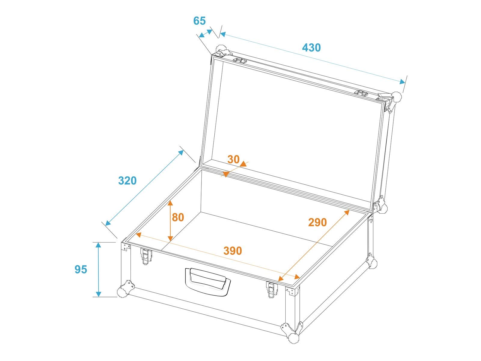 ROADINGER Universal-Koffer-Case Pick 42x32x14cm | Flightcase universal einsetzbar