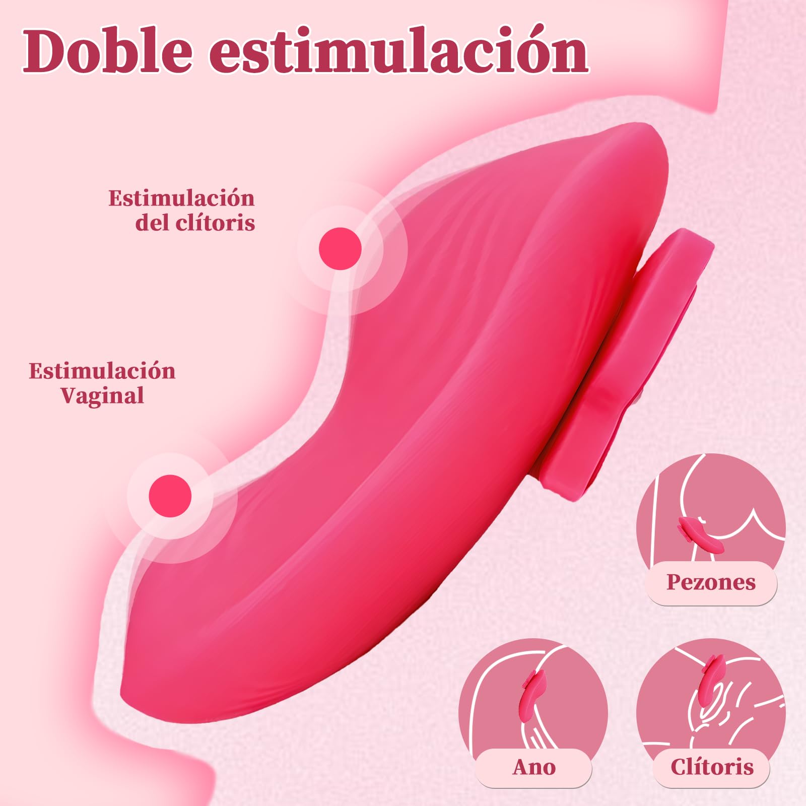 Vibradores Mariposas Vibradorador Clítoris Mujer Juguetes Eróticos | Vibrador Control Remoto App Huevos Vibradores con 9 Modos de Vibración Estimulador de Clítoris Femenino Sex Toys Silicona