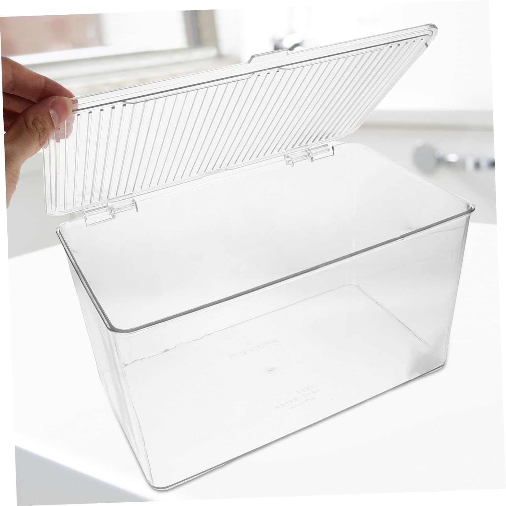 Caja Almacenaje Multifuncional Transparente Con Tapa Organizador De Escritorio