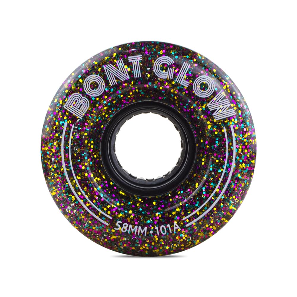 Bont Skates - Glow Light Up LED Indoor Roller Skate Wheels - Jam Shuffle Rhythm Skating - 58mm x 32mm 101A - Pack of 4 (Metro City)