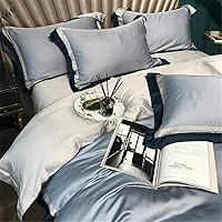 Vista 4 de Home Textile Spring and Summer Style Lenzing Tencel Embroidery Four-Piece Solid Color Quilt Cover Silky Cool Bedding