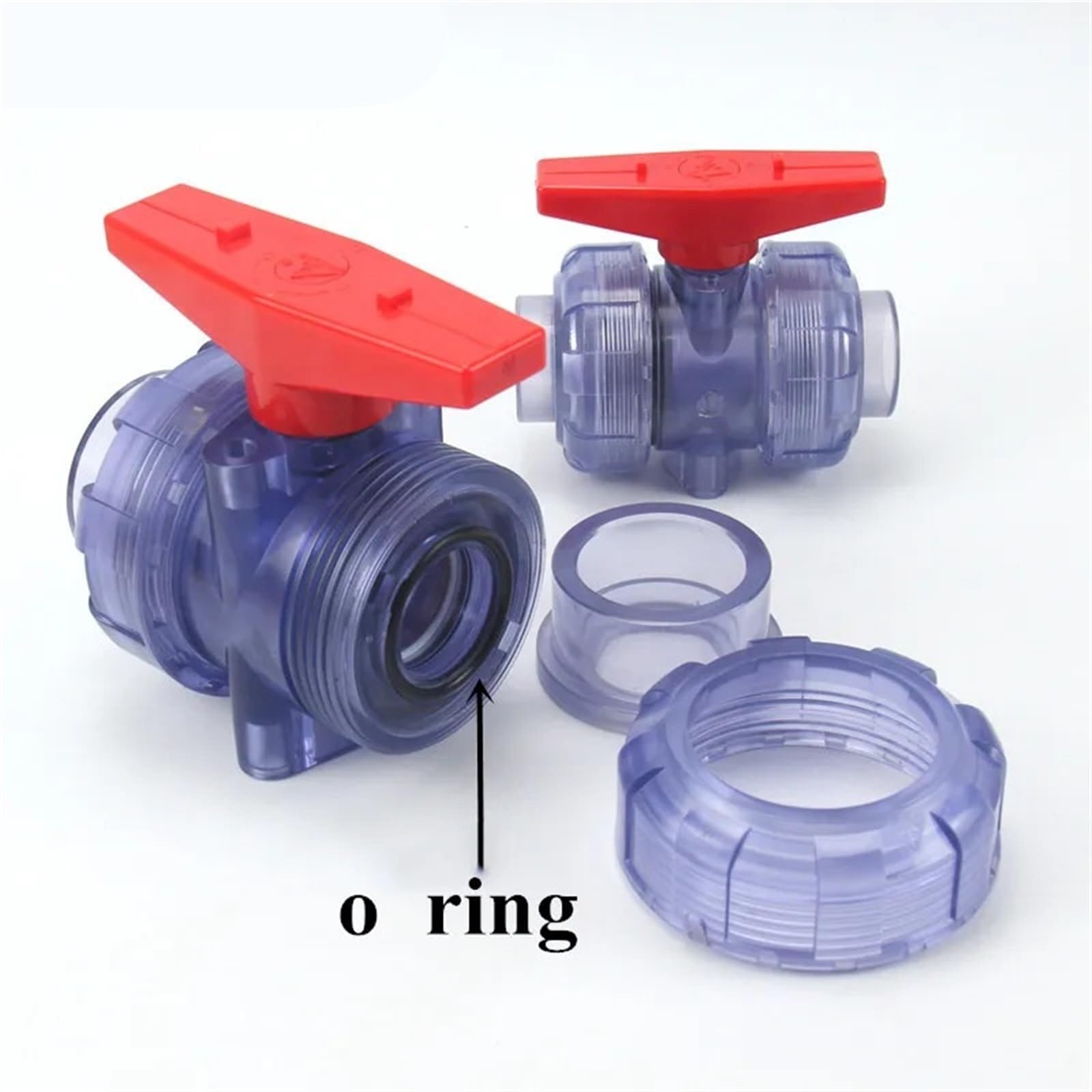 Válvula de Globo Transparente for Acuario, Tanque de Peces, válvula de Bola for riego de jardín, 21,34-60,32mm, 1 ud.(Inner Dia.42.16mm)