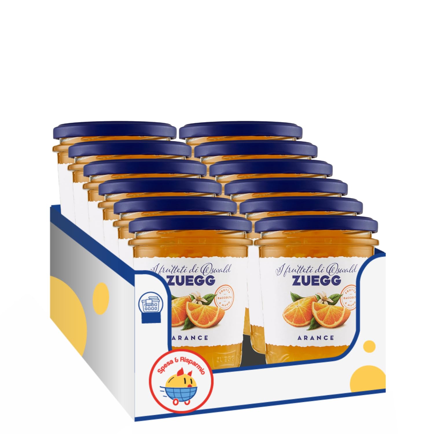 Confettura Extra di Arance 330 g – Marmellata Agrumi Dolce e Leggermente Amara Ideale per Colazione e Dolci – Variazioni 4/8/12 Pezzi (12 PEZZI)