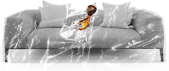TUAKIMCE 2 Pack Furniture Cover Plastic Sofa Cover Couch Cover Waterproof Sofa Cover Protection Cover Sofa Plastic for Sofa Moving Sofa Protector Bags for Sofas, Bed,Couch,Ground, 118" x 78"