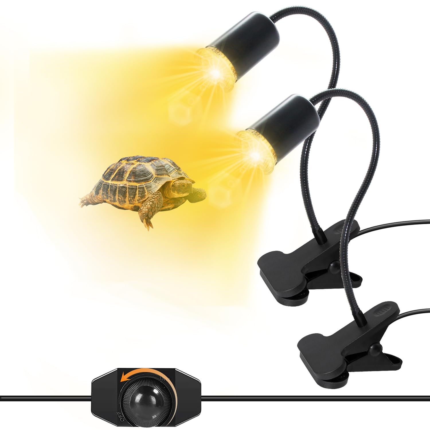 Lampadina Riscaldante Per Rettili E27 50W UVA/UVB - Dimmerabile Per Terrari Di Tartarughe, Serpenti E Lucertole