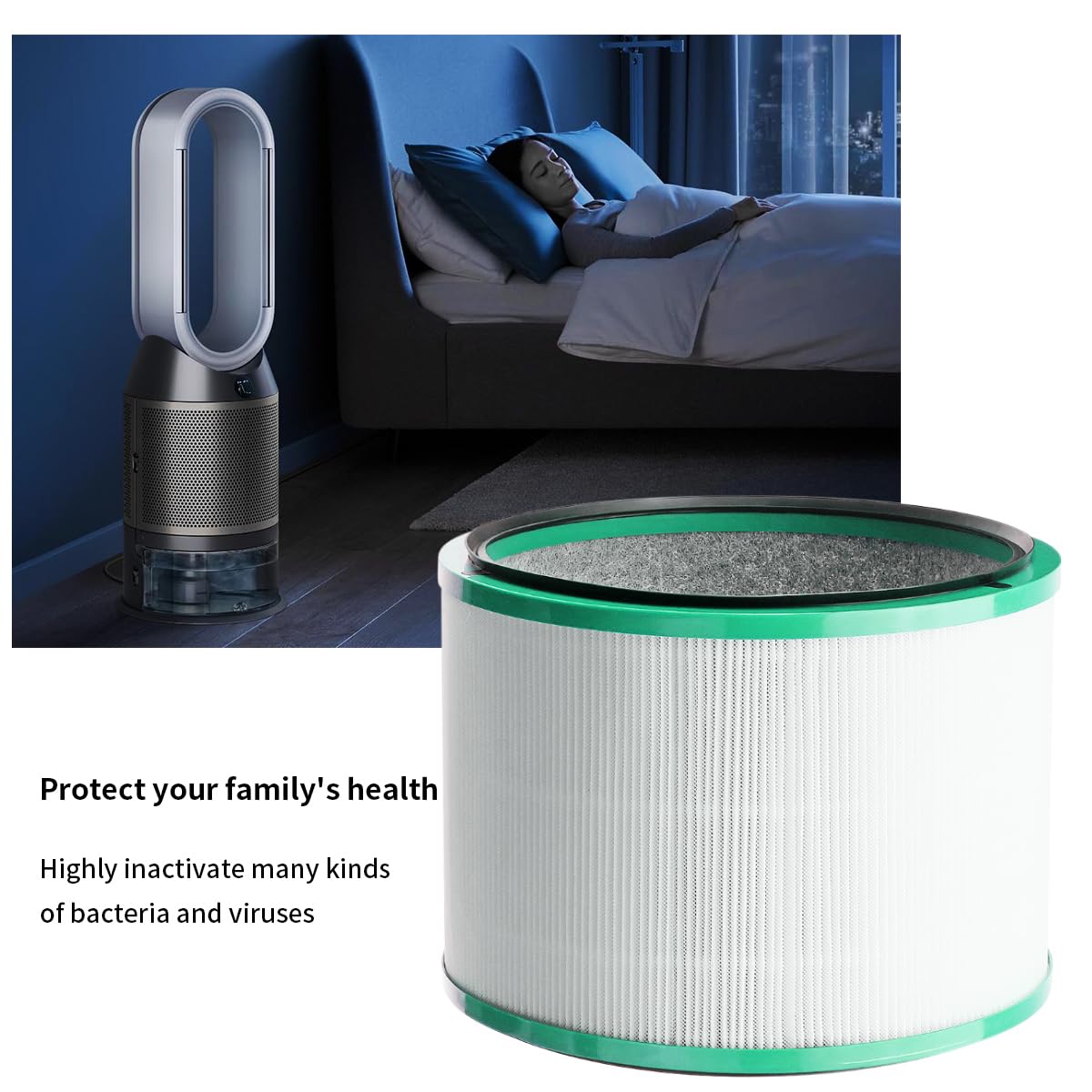 WuYan Filtro de repuesto para purificador de aire para Dyson Pure Hot + Cool Link HP00 HP01 HP02 HP03 DP01, filtro HEPA de repuesto con filtros de carbón activado, filtración de 3 etapas