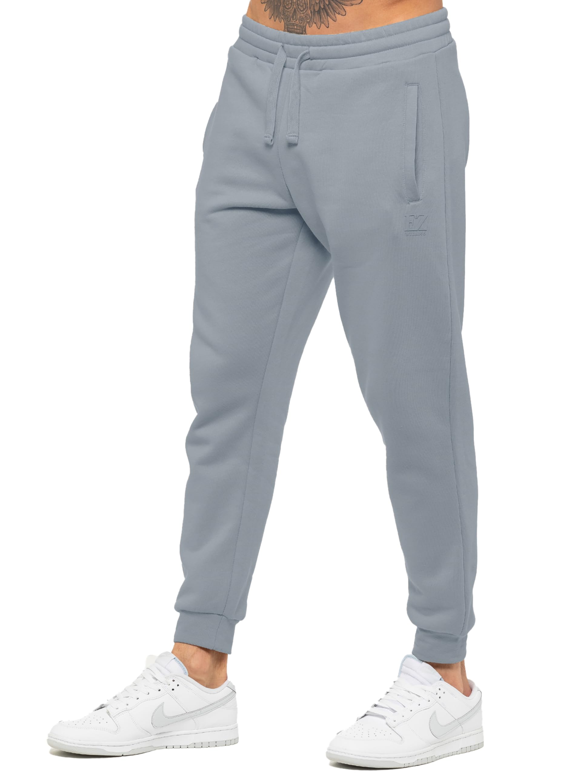 989Zé ENZO Mens Joggers Fleece Lined Soft Warm Sweatpants Regular Fit Tracksuit Bottoms Casual Trousers (UK, Alpha, M, Regular, Regular, Coastal Blue)