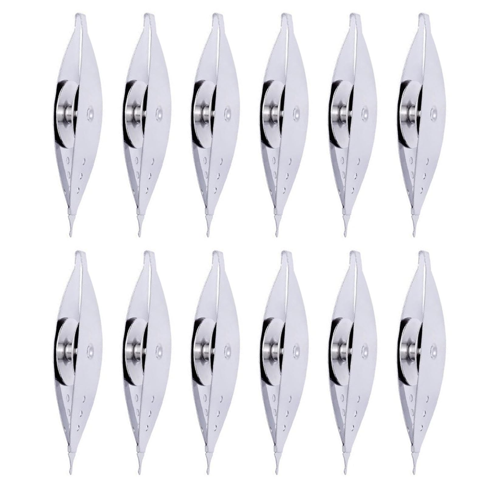 Xanorrg 12Pieces Sewing Machine Shuttles Replacements Metal Weaving Long Spindle Metal Tatting Shuttles