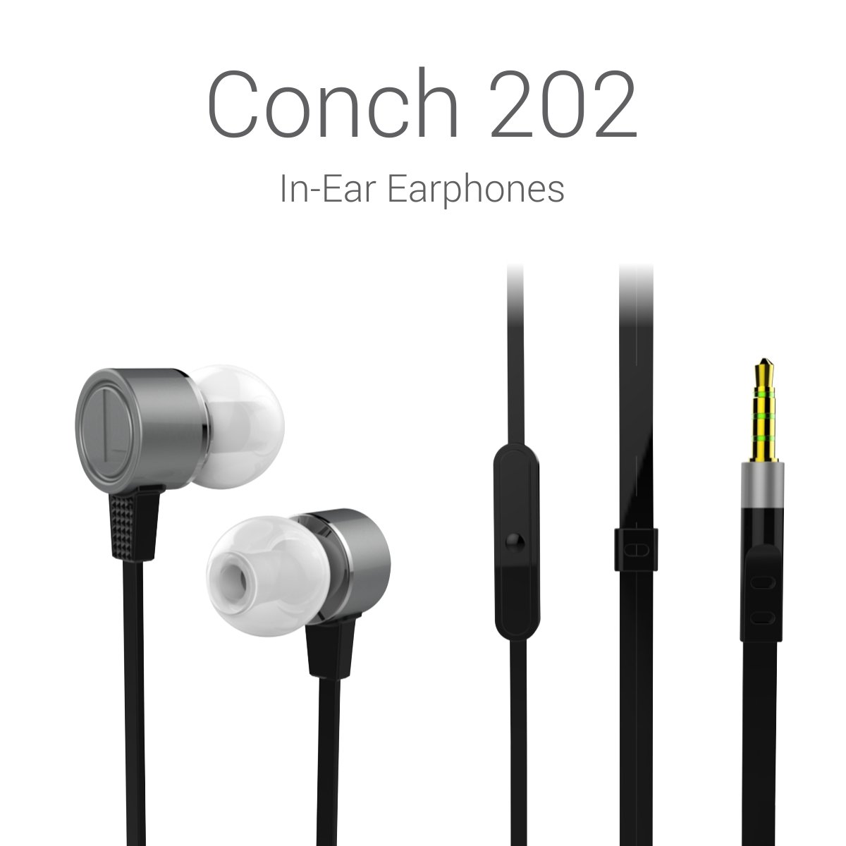 Portronics Conch 202 (Black) In-Ear Stereo Headphone Having 3.5mm Aux Port,In-Line Mic,Soft Silicon Ear-Buds For Great Bass Effect