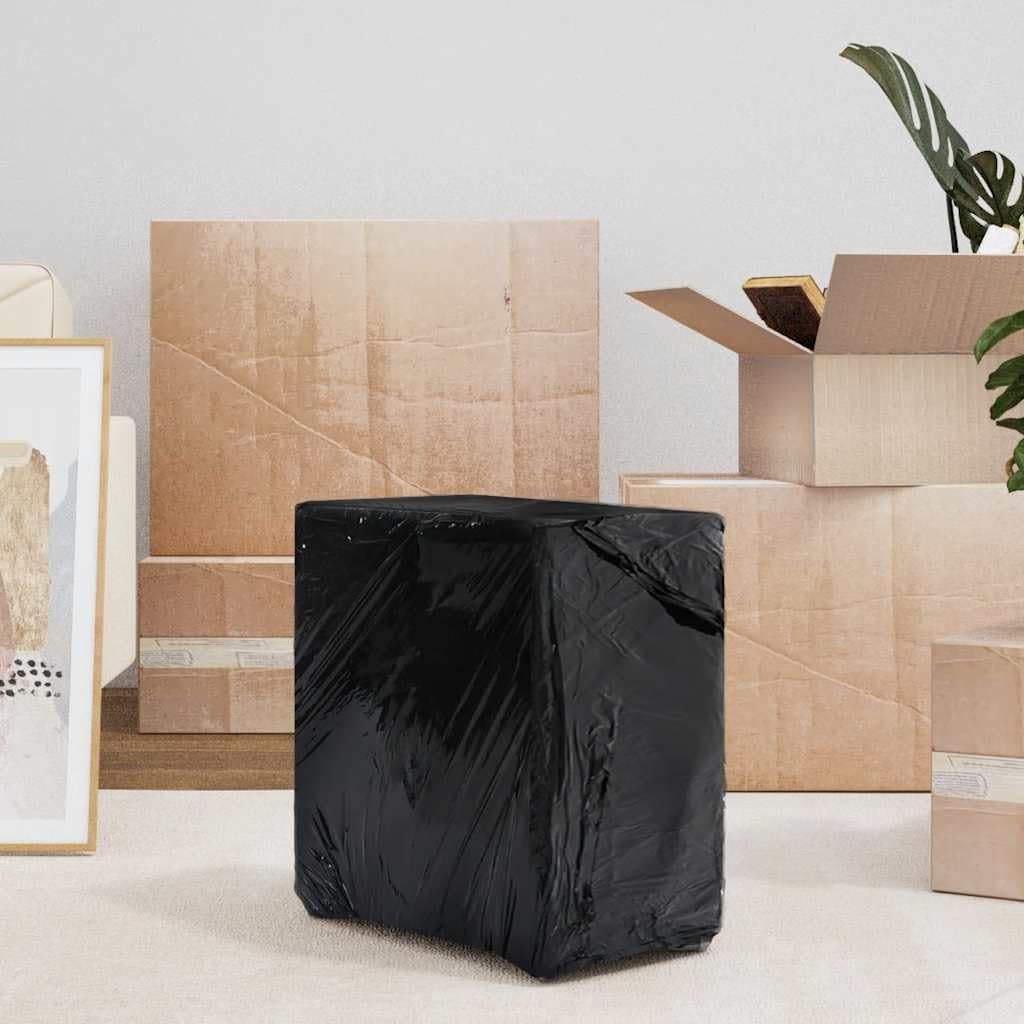 Pellicola estensibile 2 pz. Nero 30 µm 50 cm x 150 m PE Materiale da imballaggio per stoccaggio, trasporto e trasloco, materiale da imballaggio resistente agli strappi per cartone, merci e