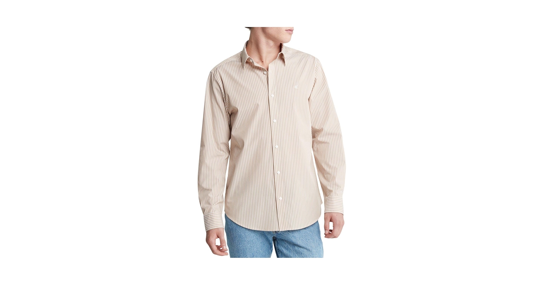 Amazon.com: Calvin Klein Men's Monogram Logo Stripe Button