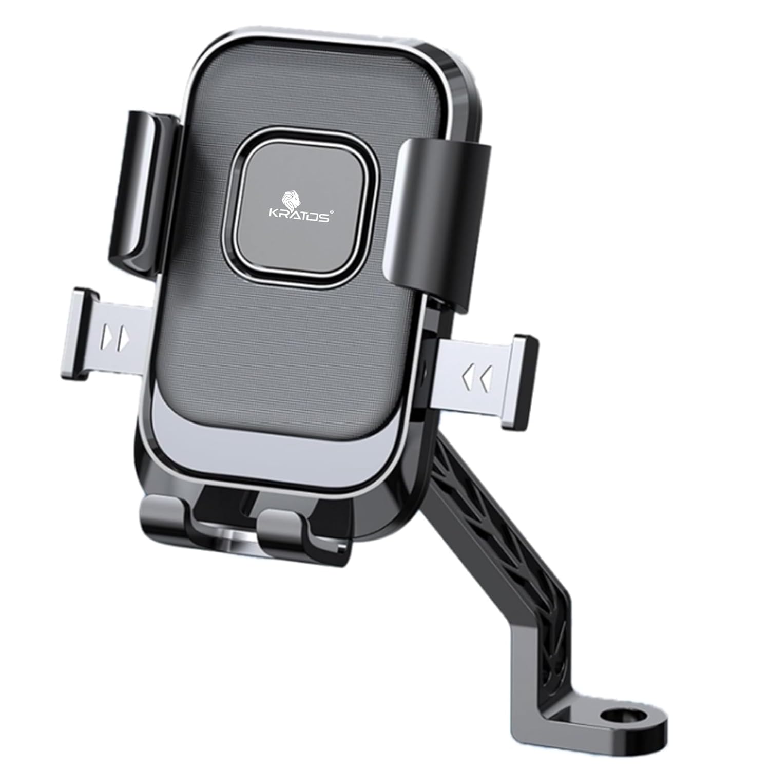 Kratos B2 Mirror Fit Mobile Holder for Scooty/Bike/Cycle with One Click Button Controlled Phone Mount, Mobile Holder for Bike 360° Rotation, Ideal for Maps and GPS Navigation, Secure Grip