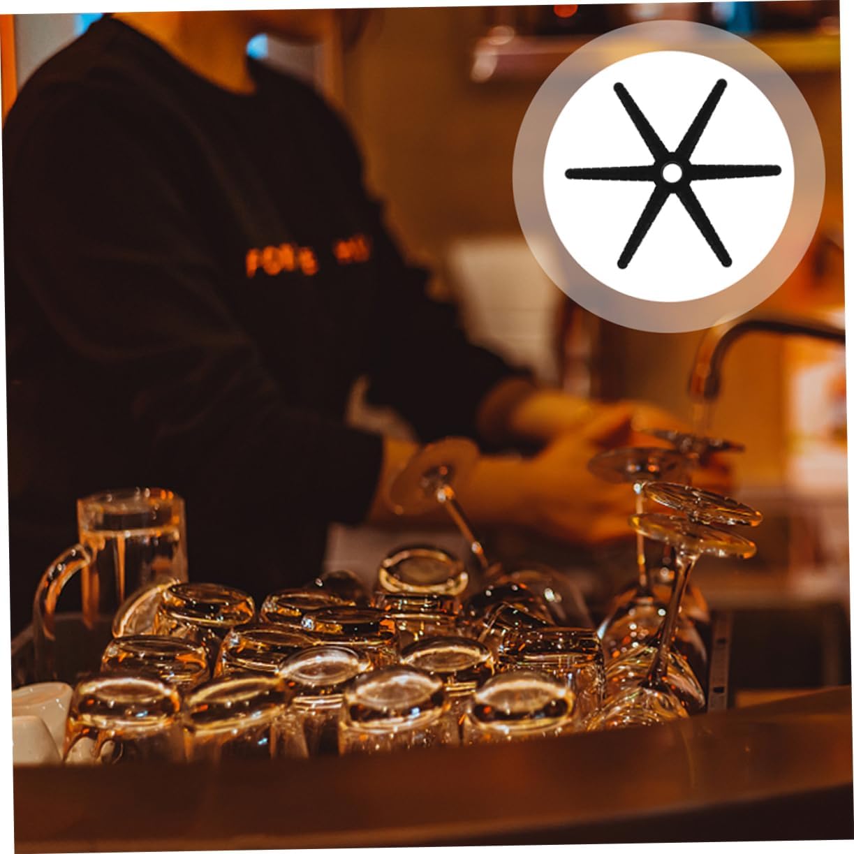 jojofuny 3pcs Cup Rinser Head Replacement Bar Kitchen Washer Fitting Snowflake Design for Space Saving