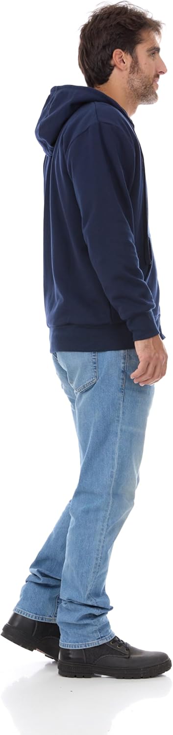 North 15 Mens Fleece Hoodie - Thermal lined sweatshirt - Cotton Blend Jacket Zipper Front-Nv-Md - Image 6