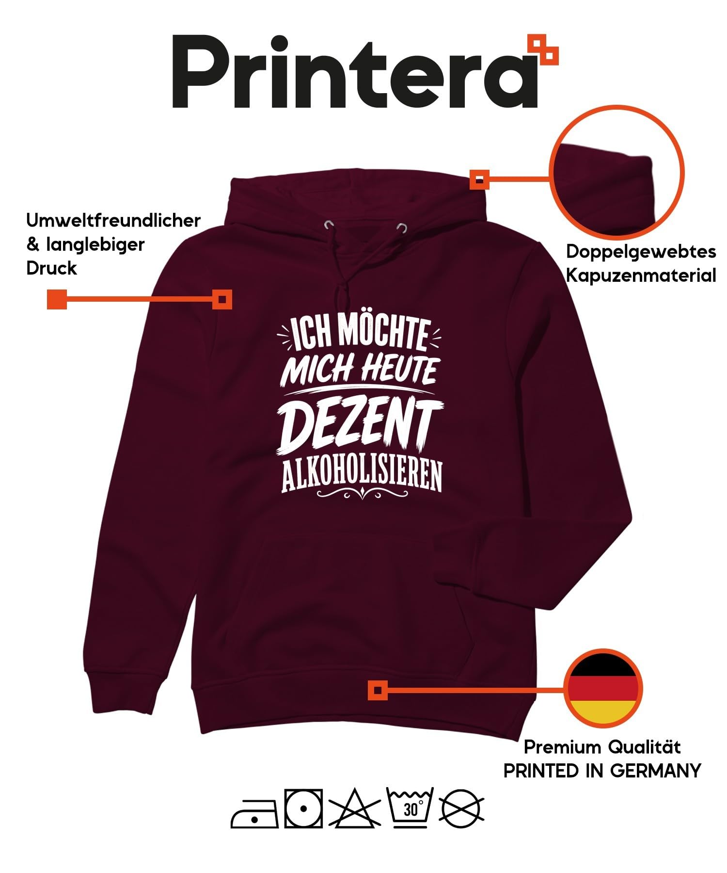 Ich möchte Mich Heute Statement Hoodie