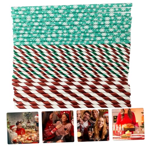 150 pitillos desechables de papel navideños biodegradables miniatura 6