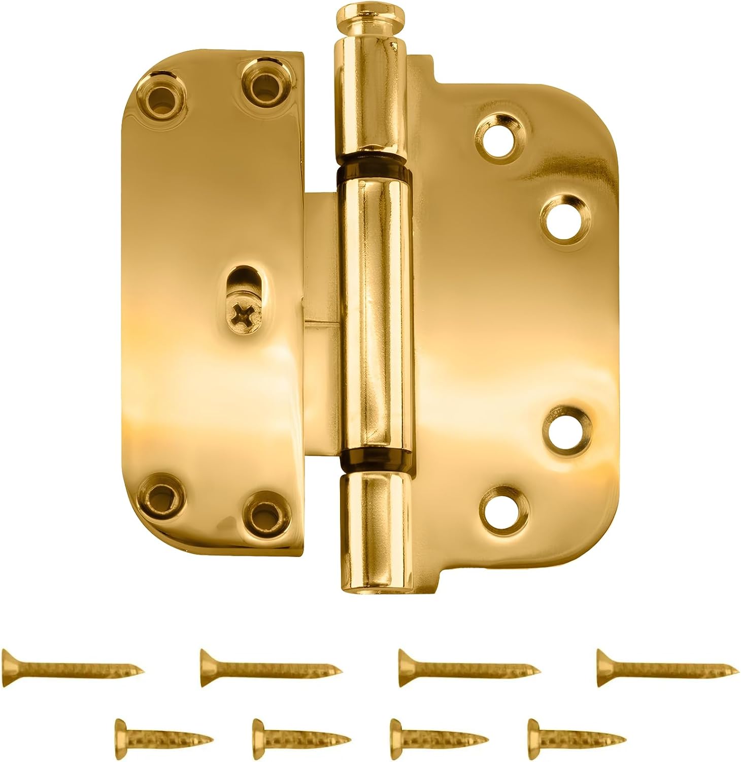 Brixwell 56-223pb Adjustable Guide Hinge Polished Brass Flat Leaf with NRP Pin