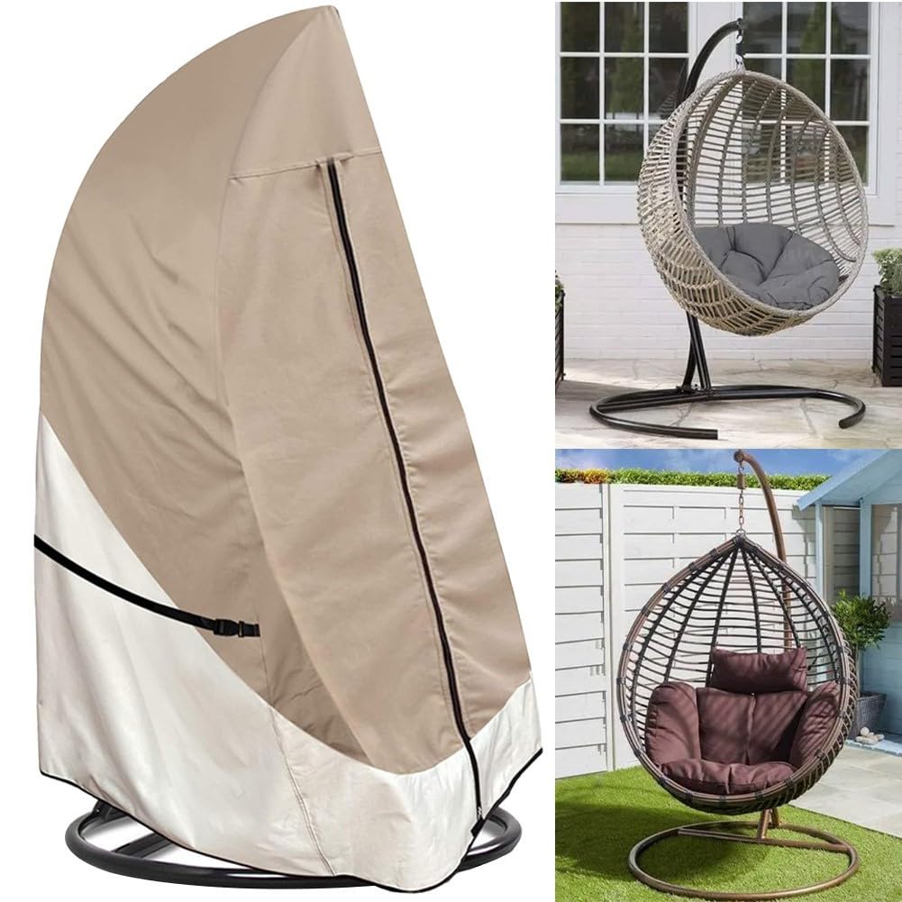 Wetterfeste Eierstuhl Schutzhülle 420D Stoff Khaki(230x200CM)