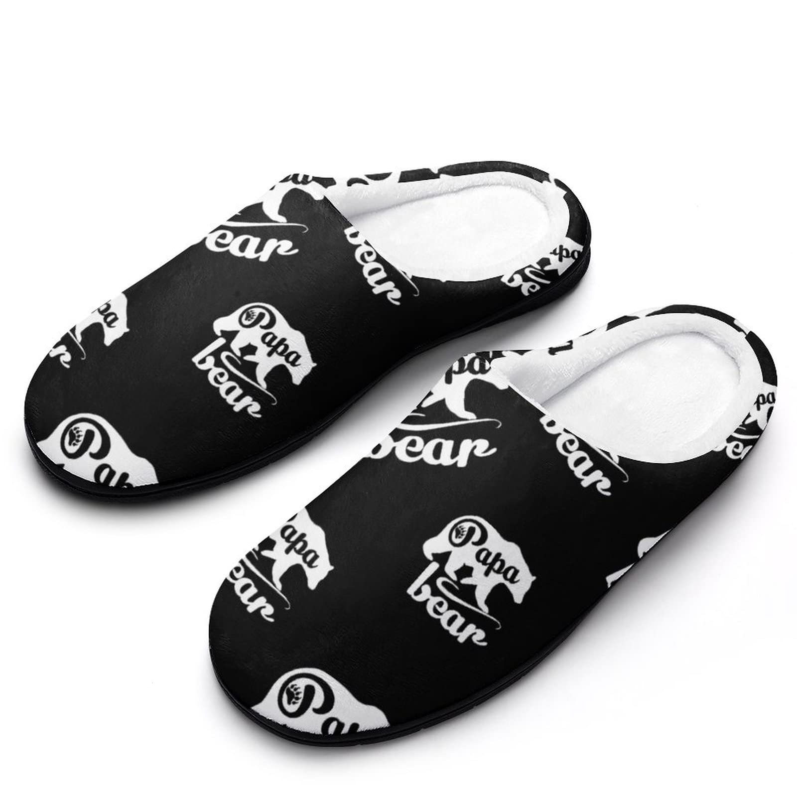 GenericPapa Bear Winter Warm Mens Slippers Rubber Sole Comfortable Cotton House Shoes For Daily Wear