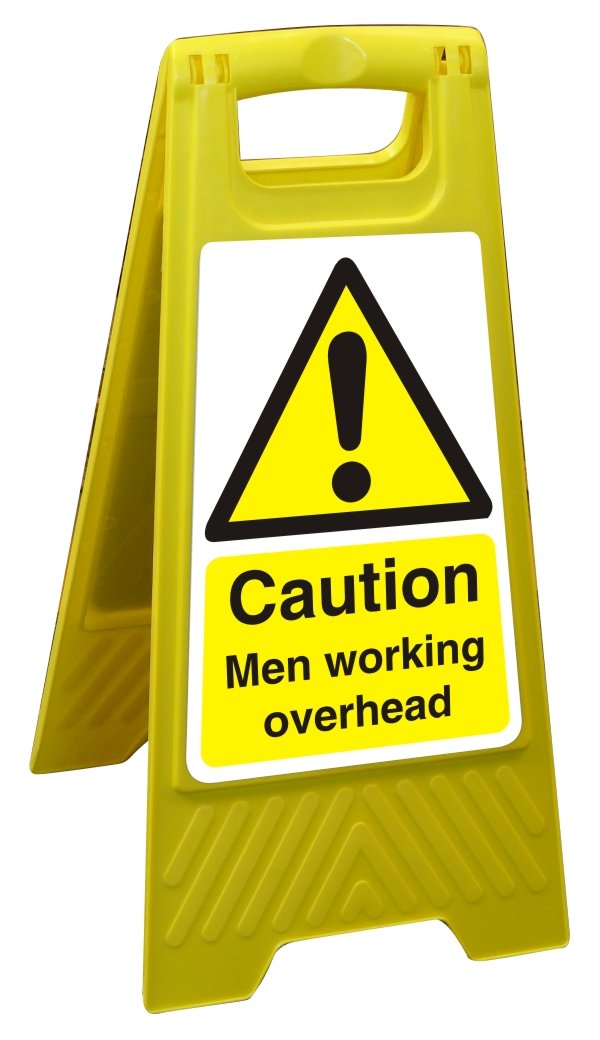 Warning Sign Men Working Overhead Freestanding PP (Polypropylene) 60 x 30 cm