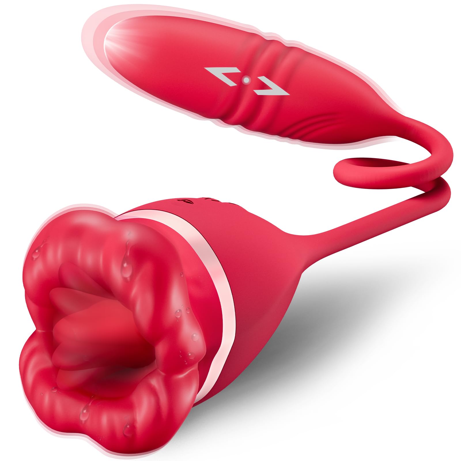 3-in-1 Clitoral G-Spot Vibrator with Realistic Tongue Stimulation with10 Modes of Mouth Vibration, Tongue Licking, Dildos Thrusting | Waterproof Adult Sex Toys Ideal for Women's Solo or Couple Fun