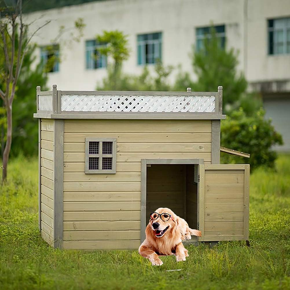 Amazon Co Jp 外的な犬小屋の防風の大きい犬は悪くない 安定した 耐久の屋外の犬小屋を炭化しました ペット用品