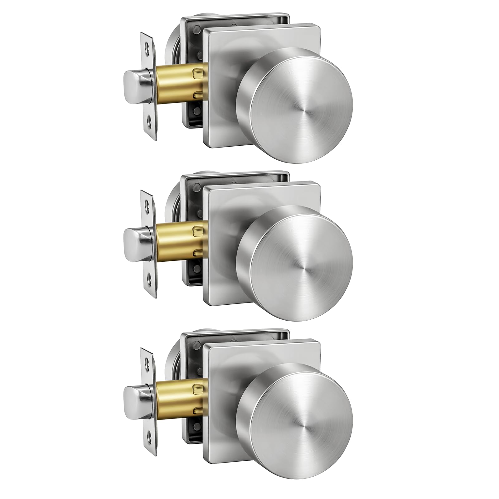 Goldenwarm Matte Black Door Knobs - 6 Pack -12 Goldenwarm Matte Black Door Knobs - 6 Pack -12