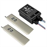 Remote Control Switch,AC110V/120V/230V/240V/40A Relay RF Switches,IP65 Waterproof Wireless Light Switch with 4900ft Long Range for Household Appliances,Industrial Equipment,Garage Door