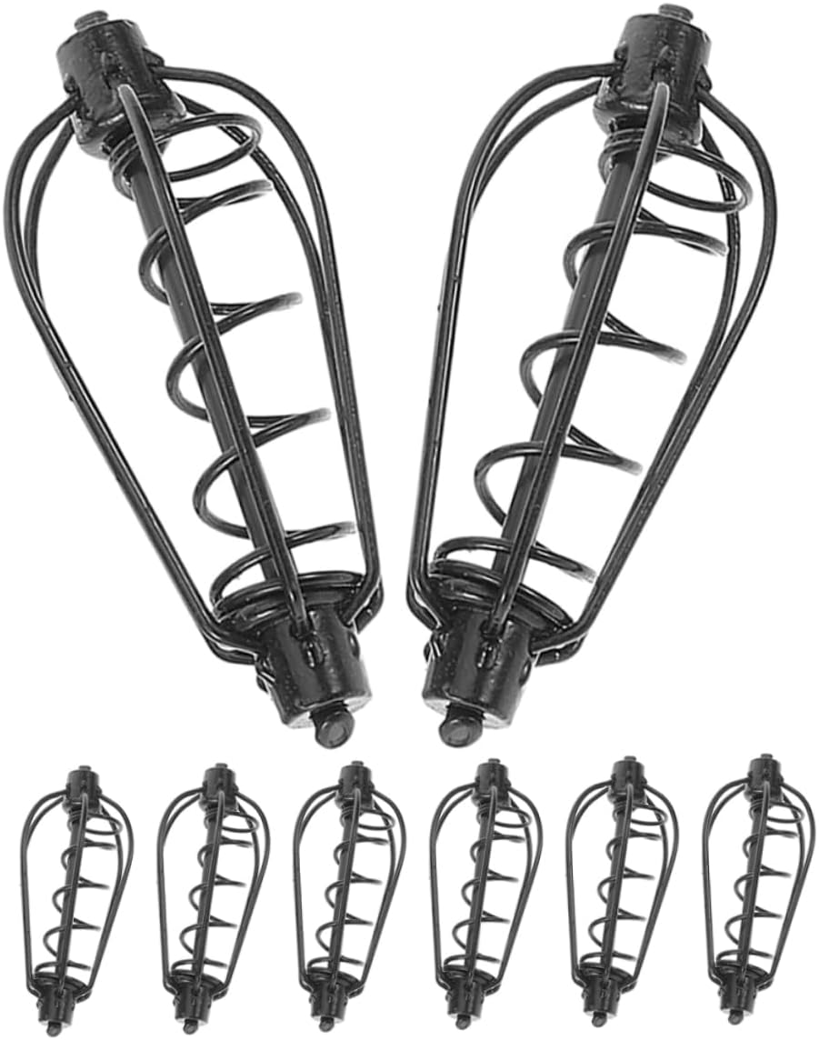 Toddmomy 8pcs Fishing Bait Holder Electroplated Carp Feeder Cage for Long Distance Casting Lightweight Durable Fishing Gear for Freshwater