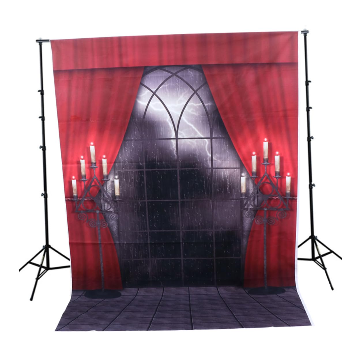 Ipetboom Sfondo Spaventosa Fotografico di Rosso in e Halloween Motivo Vinile Realistico Tridimensionale Decorazione Murale per Feste