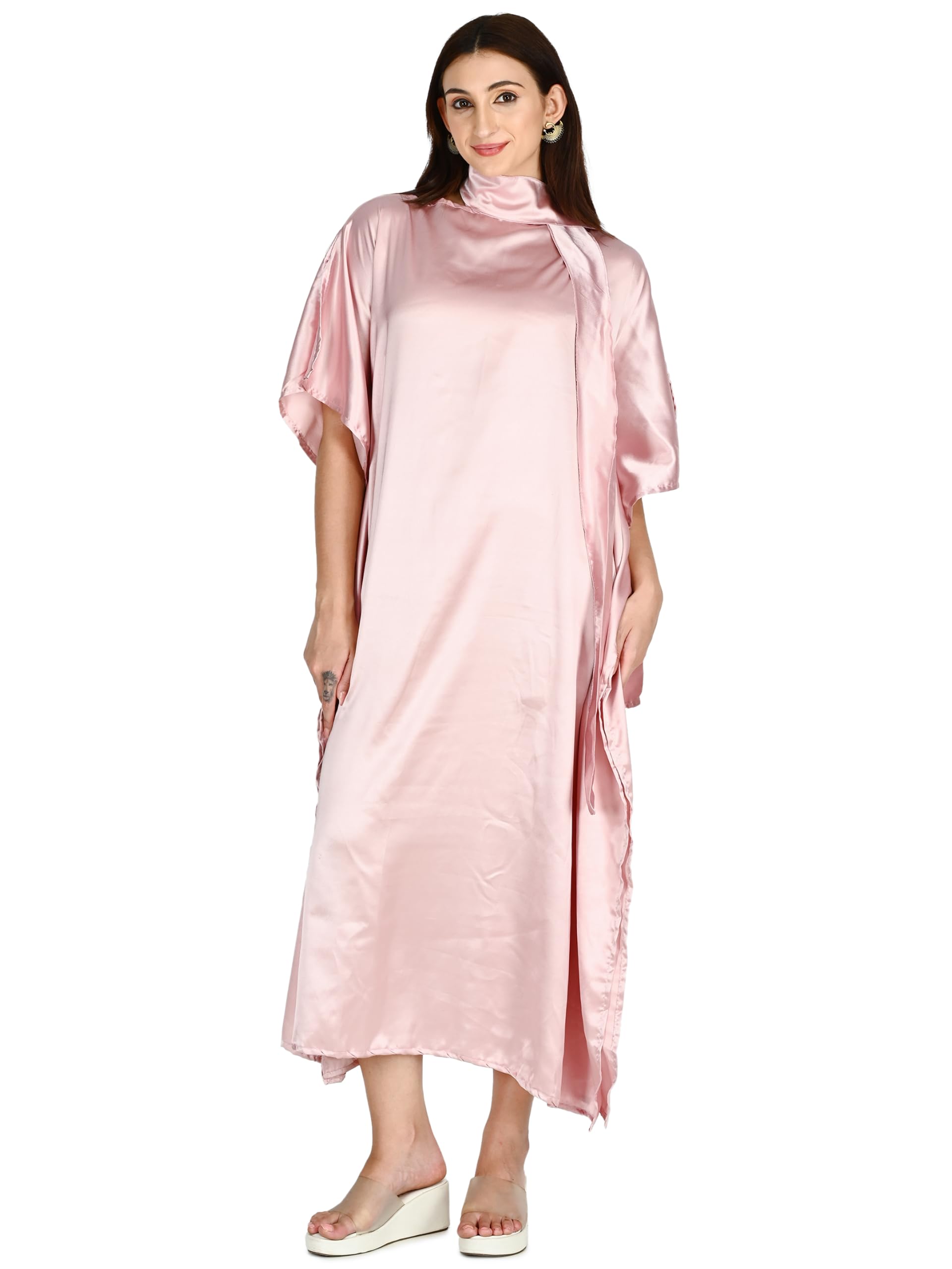 Stylish crème Soft Satin Kaftan-image-19