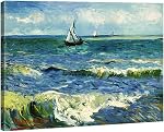 Wieco Art Seascape at Saintes Maries by Vincent Van Gogh Oil Paintings Reproduction Modern Giclee Canvas Prints Sea Ocean Pictures on Canvas Wall Art for Living Room Bedroom Home Office Decorations