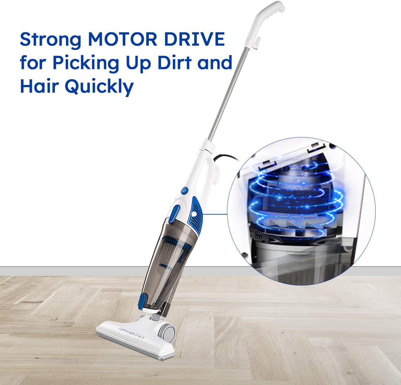 Vacmaster Corded Stick Vacuum Cleaner 14Kpa Power Suction Lightweight 2 in 1 Handheld Vacuum with Washable HEPA Filter for Hard Floor, Car and Pet Hair