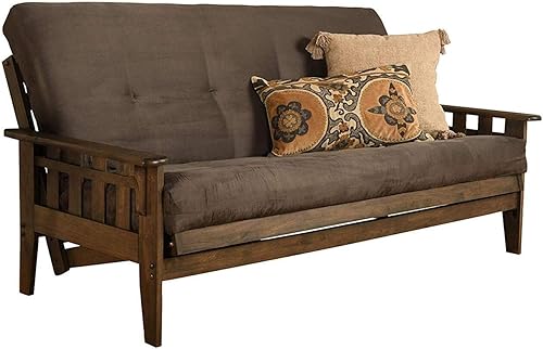 Miniatura 18 de Kodiak Furniture Tucson - Juego de futón de tamaño completo en acabado rústico de nogal, color negro gamuza Negro (Suede Black),Solo marco,Marmont