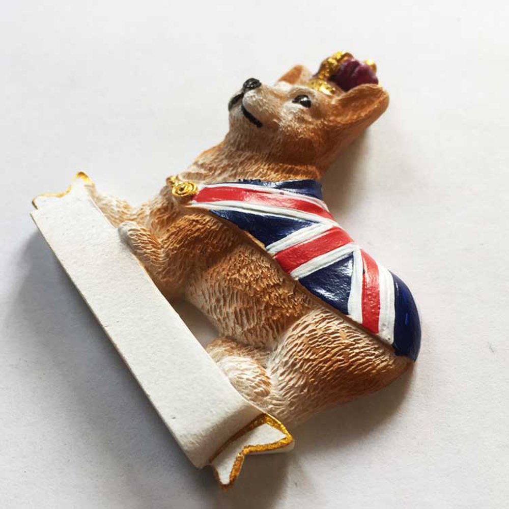 Magnete Frigorifero 3D Royal Corgi UK – Souvenir Artigianale In Resina Per Casa E Cucina
