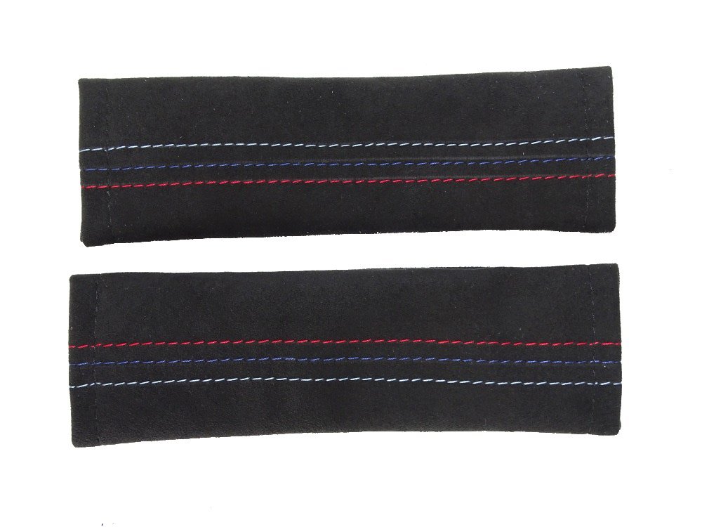Ltd Bezüge für Sicherheitsgurt, Armlehnen, Schultern, Schwarz, echtes Wildleder, M3, Nähte