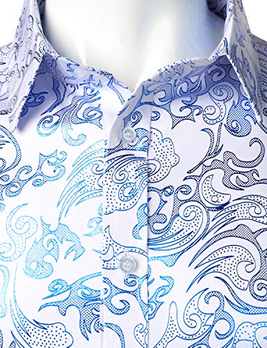 ZEROYAA Men's Luxury Gold Prom Design Slim Fit Long Sleeve Button up Party Dress Shirts3