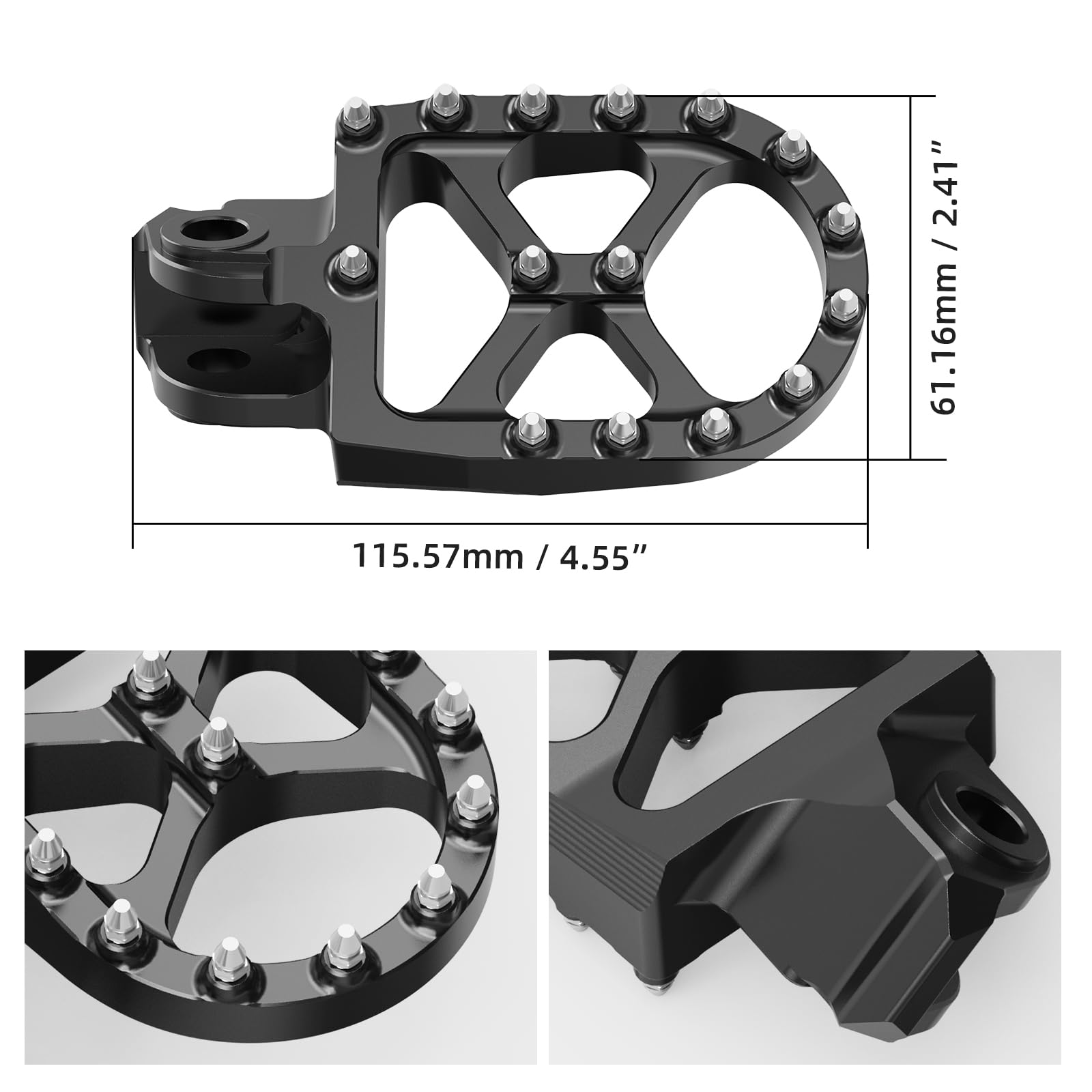 NICECNC Pedane larghe forgiate Compatible with 65SX 2009-18 85SX 2003-17 125SX 250-450SX-F 1998-15 250SX 1998-16 125-530 EXC EXC-F 1998-16 150-300XC 250XC-F 2006-16, vedi montaggio, nero