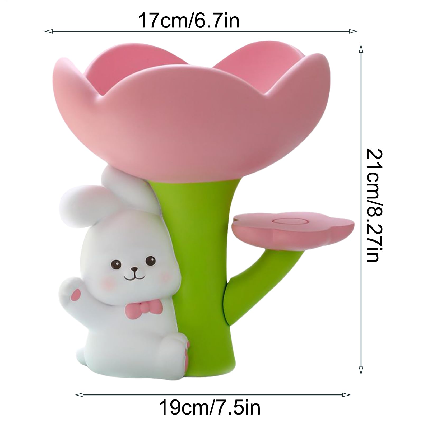 Dekoracja króliczka królika, urocza figurka królika, dekoracyjne pudełko do przechowywania biżuterii, Collectible Easter Table Centerpiece, Portable Compact Versatile Ideal for Home, Living