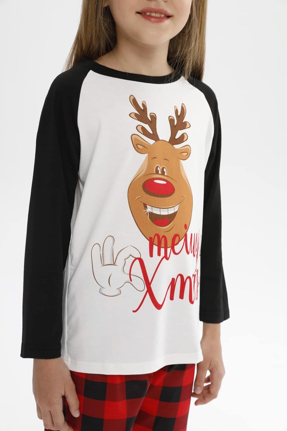 Family Matching Christmas Pajamas for Adult Letter Print Fawn Sleepwear Cotton Holiday Pjs Men Women 2 Pieces Set - Image 6