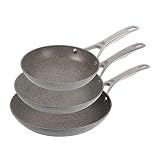 BALLARINI Pfannen-Set, 3 Pfannen mit Antihaftbeschichtung, Induktionsgeeignet, 20 cm / 24 cm / 28 cm, Torino Granitium