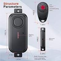 Vista 7 de Alarmas de puerta cuando se abre, alarma antirrobo de ventana de 113 dB con control remoto, sensor magnético de puerta de seguridad, seguridad