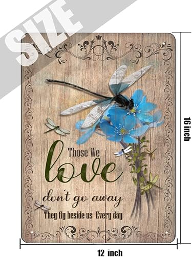 Miniatura 5 de Cartel de hojalata vintage con texto en inglés "Dragonfly Those We Love Don't Go Away" (texto en inglés «Those We Love Don't Go Away»)
