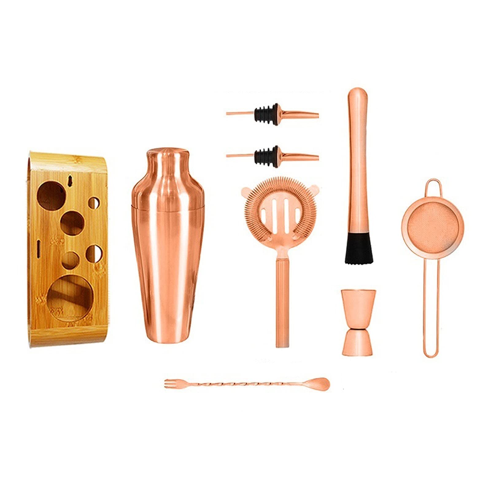 Juego de Coctelera Coctelera de cóctel de cóctel haciendo mate negro de 11 piezas de acero inoxidable Cocktail Shaker Set Herramienta de barra para mezclar margarita, manhattan Agitador de Cócteles