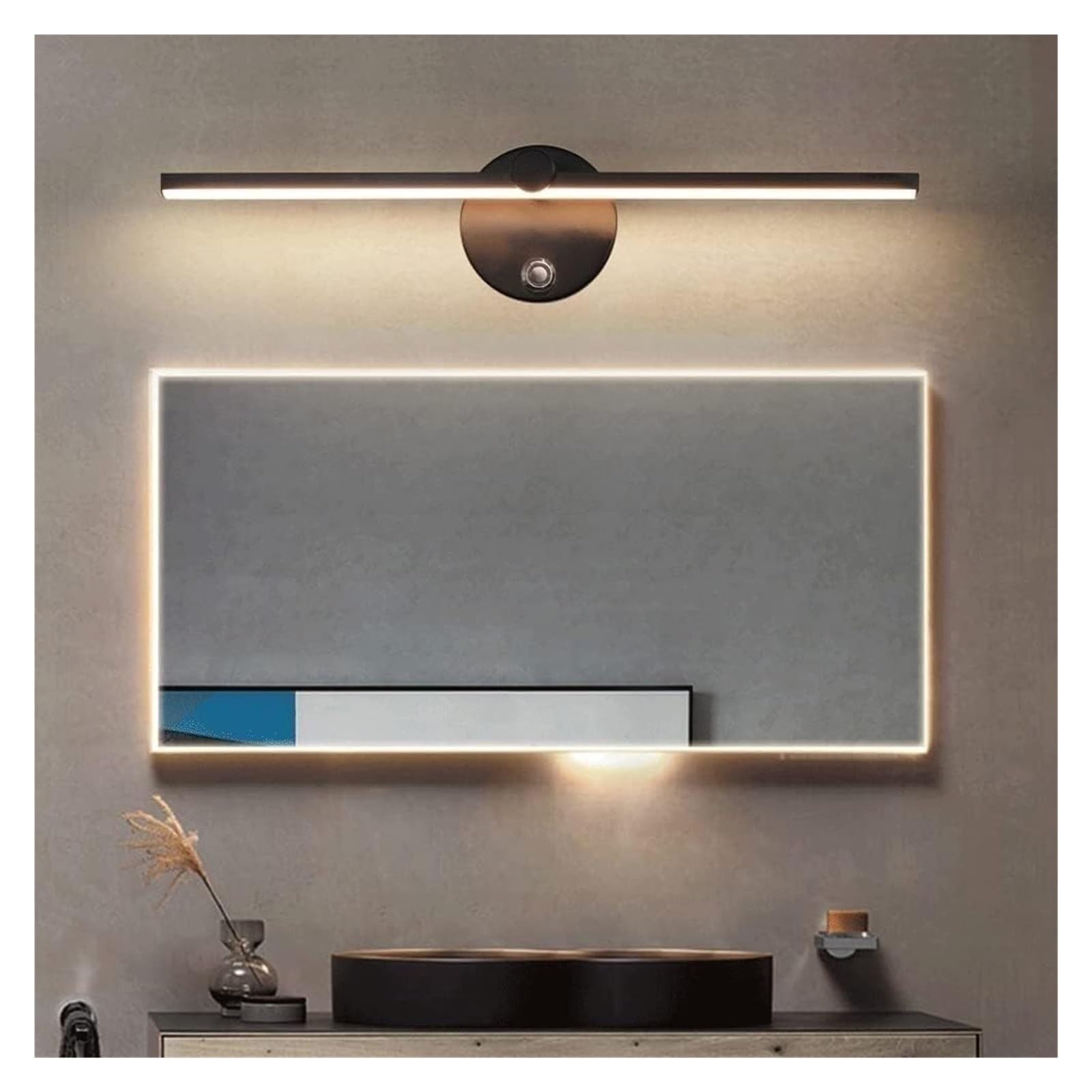 Lampada da parete Lampada da specchio semplice a LED Lampada da bagno lineare regolabile con interruttore Cornice for trucco da 8 W Illuminazione for immagini Rotazione di 300 ° Illuminazione frontale