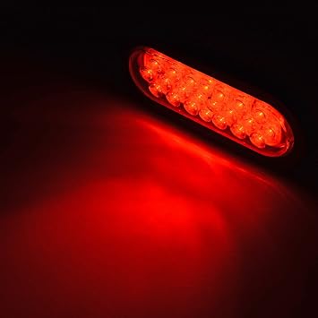 2X Double Face 48-LED Pedestal Stop Turn Signal Side Marker Lights + 2X Oval 22-LED Brake Stop Tail Lamps Grommet Plug Compatible with Truck Trailer Kenworth Peterbilt Freightliner Mack Western Star