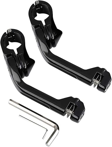 Miniatura 2 de Kit de montaje de clavijas de carretera ajustable en ángulo largo de 1-14 pulgadas de 1.260 in, color negro brillante, compatible con Harley Touring
