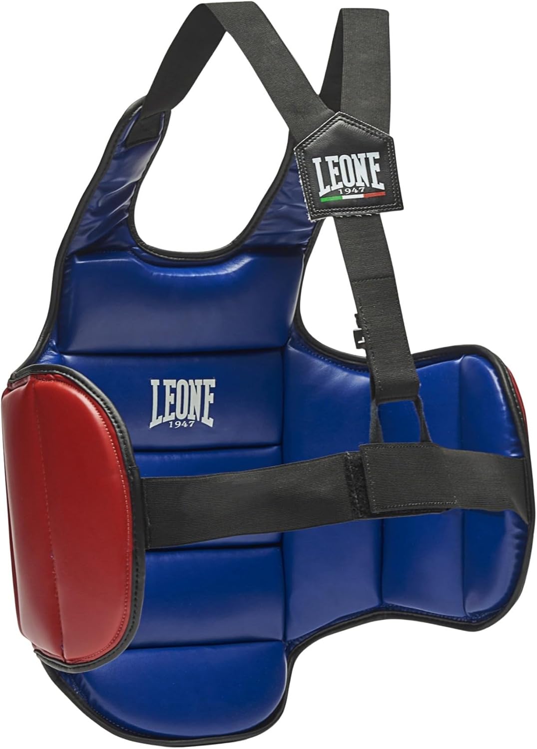 Leone PR336 1947 Boxing Body Protector, for Amateur Games, Unisex, Body Protection, EVA Padded, Side Protection, One Size, Blue/Red