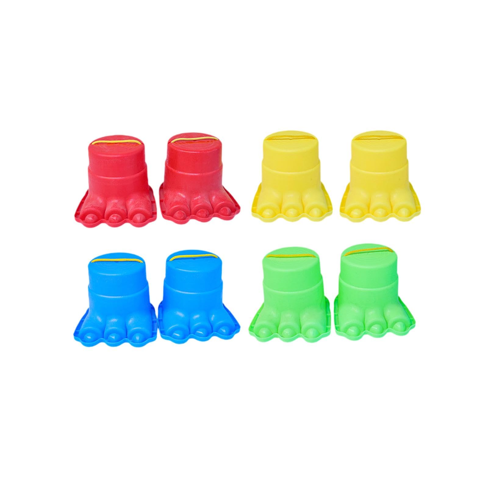 8 Teiliges Set Stelzen Set für Große Füße, Klassische Anti S Stelzenlauf Stelzen für Kinder von 4 10 Jahren, Hindernisparcours, Partys