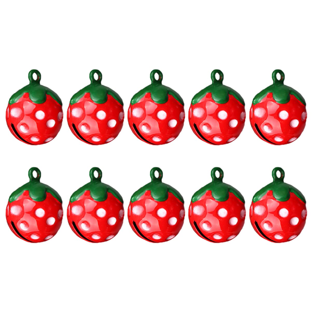 balacoo 10Pcs Strawberry Shape Pet Bells with Quick Release Buckle Durable Cartoon Pendant Pet Necklace for Dogs and Cats for Daily Use and DIY